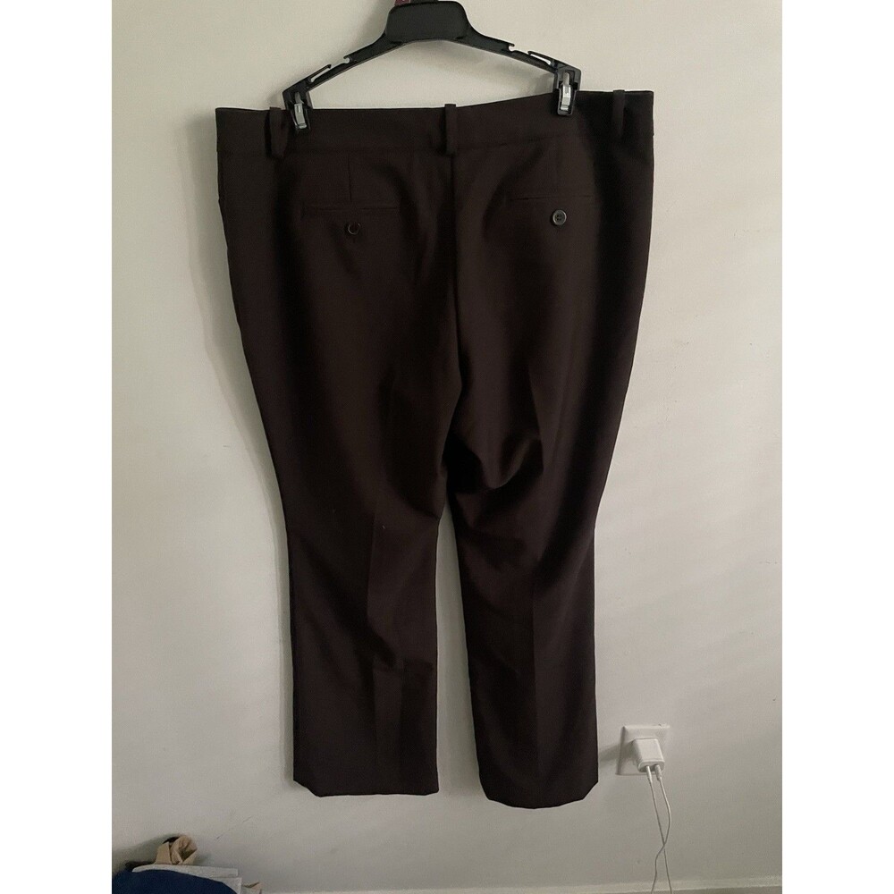 Worthington Women's Brown Pleated Straight Leg Dress Pants Pockets 16 29"